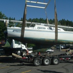 Residential - sailboat lift to from lake